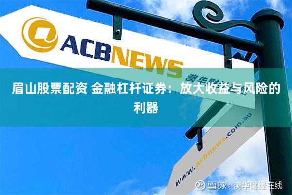 眉山股票配资 金融杠杆证券：放大收益与风险的利器