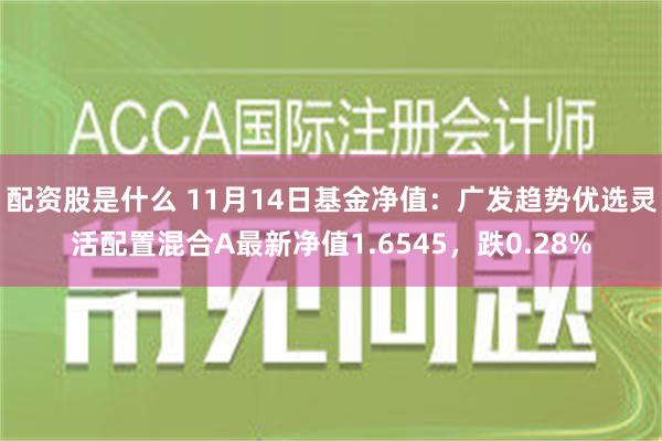 配资股是什么 11月14日基金净值：广发趋势优选灵活配置混合A最新净值1.6545，跌0.28%