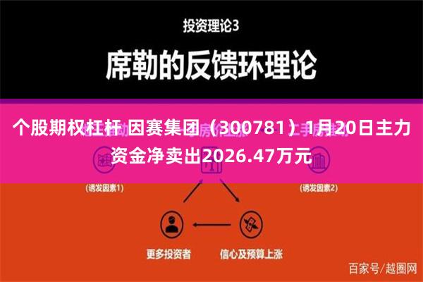 个股期权杠杆 因赛集团（300781）1月20日主力资金净卖出2026.47万元